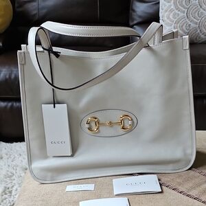 "SOLD" Gucci Cream Leather Tote Bag